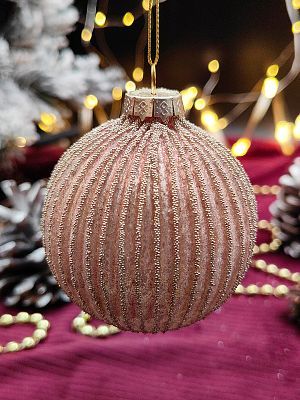 Шар бронзовый мармелад 8 см, стекло Merry Green MG24069