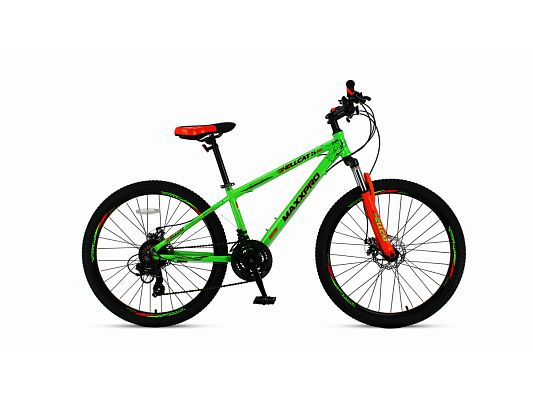 Велосипед горный MAXXPRO HELLCAT 26 PRO 26" 14" 21 ск. зелено-оранжевый N2606-3 2021