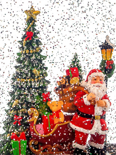 													Новогодний фонарик музыкальный Дед Мороз с подарками 30 см Р-5159-A фото 4