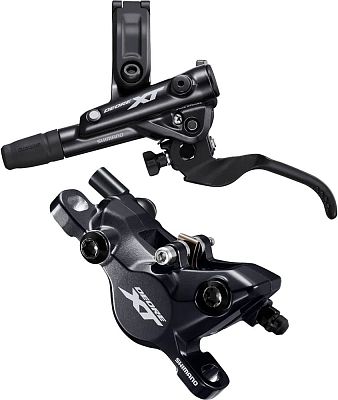 Дисковый тормоз гидравлический передний Shimano DEORE XT BL-M8000, с адаптером под 180 мм. ротор, ле