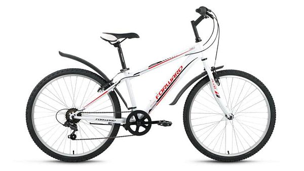 Велосипед горный FORWARD Flash 1.0 26" 15,5" 6 ск. белый глянцевый FORWARD Flash 1.0 15.5 белый глян