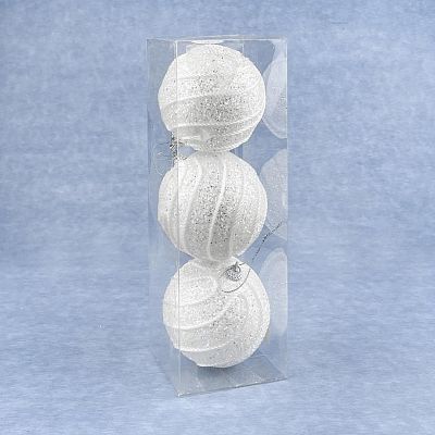 Набор шаров 8 см 3 шт белый 8-111