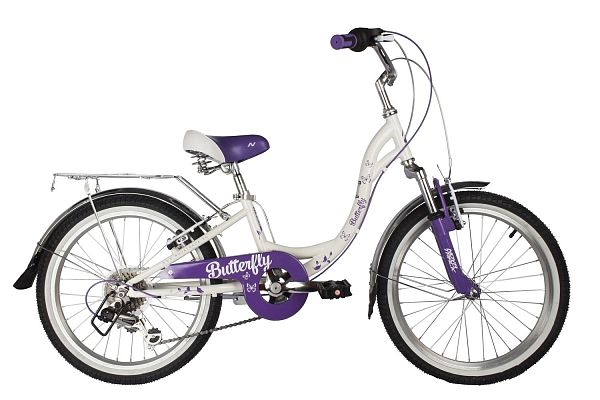 Велосипед детский Novatrack BUTTERFLY 20"  6 ск. бело-фиолетовый 20SH6V.BUTTERFLY.VL22 