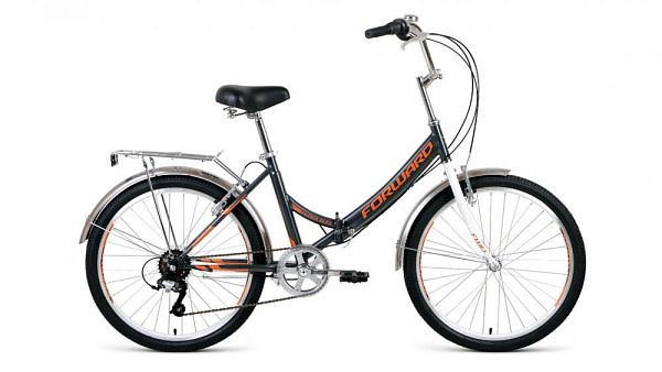 Велосипед городской складной FORWARD Valencia 2.0 24" 16" серый/бежевый  2020