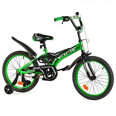 Велосипед детский JetSet JS 16"  1 ск. зеленый/черный JS-N1601 