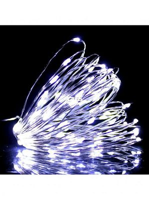 Светодиодная нить Роса 10 м, белый холодный 100 LED, , провод , К130-817