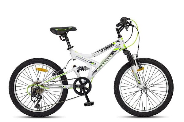 Велосипед горный двухподвес MAXXPRO Sensor 20" 13,5" бело-зеленый Y104-H36096 