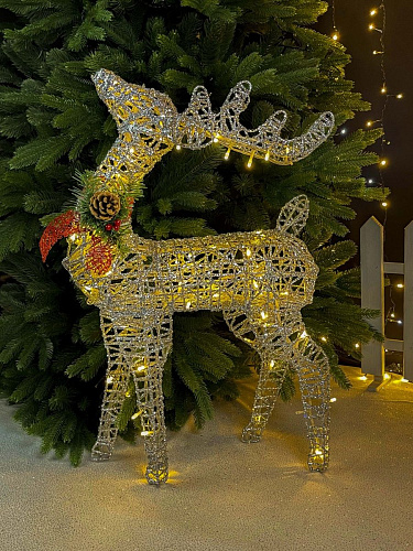 Светодиодная фигура Олень серебряный 70 см К130-579 фото 4 Светодиодная фигура Олень серебряный 70 см К130-579 фото 4