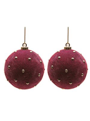 Набор шаров 10 см 2 шт Бархат бордовый 9920426