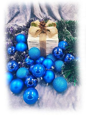 Набор шаров 5,5 см 24 шт синий AL-13-15