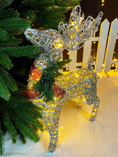 Светодиодная фигура Олень серебряный 50 см К130-576 фото 3 Светодиодная фигура Олень серебряный 50 см К130-576 фото 3