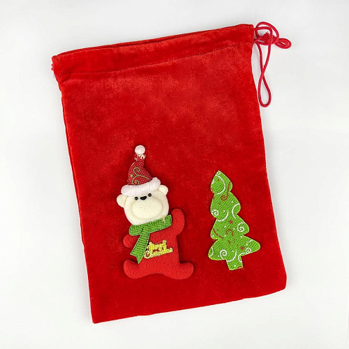 Мешочек для подарков Медведь 31x23 см красный 9817405me Мешочек для подарков Медведь 31x23 см красный 9817405me