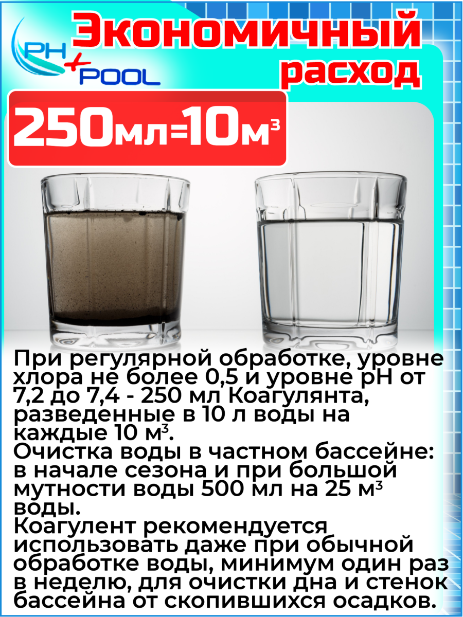 Коагулянт PH+POOL быстрый 5 л. Жидкий 340002/340021 фото 3 Коагулянт PH+POOL быстрый 5 л. Жидкий 340002/340021 фото 3