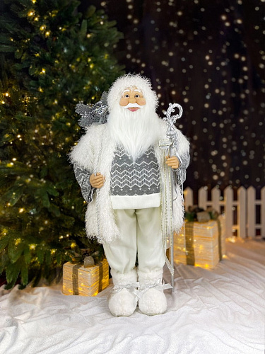 													Дед Мороз  90 см серый, белый S1088-36 фото 5