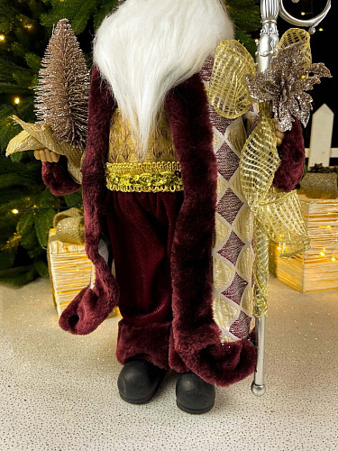 													Дед Мороз  45 см бордовый S1071-18 фото 4