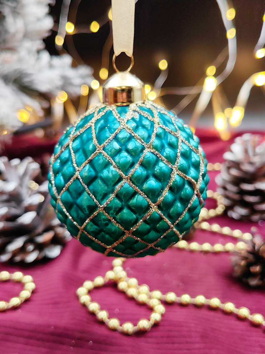 Шар голубая лагуна 8 см, стекло Merry Green MG24172 фото 2 Шар голубая лагуна 8 см, стекло Merry Green MG24172 фото 2