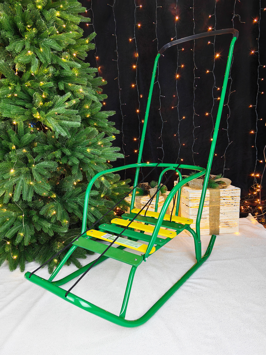 Санки с ручкой детские Ветерок 6 зеленый 7082444/В6/32 фото 2 Санки с ручкой детские Ветерок 6 зеленый 7082444/В6/32 фото 2