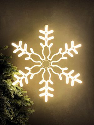 Светодиодная фигура Снежинка белый теплый 68 см неон K130-501 Светодиодная фигура Снежинка белый теплый 68 см неон K130-501