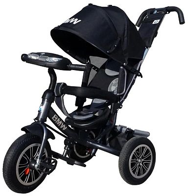 Детский трехколесный велосипед с ручкой BMW M-N1210-BLACK черный (625) Детский трехколесный велосипед с ручкой BMW M-N1210-BLACK черный (625)