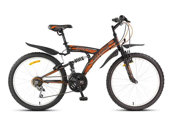 Велосипед горный двухподвес MAXXPRO Dakar 24" 17,5" 6 ск. черно-серо-оранжевый Y104-H36102 