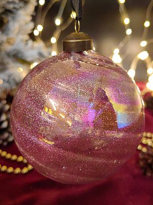 Шар авантюрин розовое золото 10 см, стекло Merry Green MG24143 Шар авантюрин розовое золото 10 см, стекло Merry Green MG24143