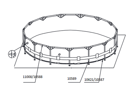 													Вертикальная опора для круглых каркасных бассейнов Intex Metal Frame 10589 фото 3