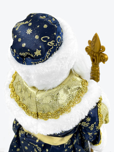 													Дед Мороз музыкальный, танцующий 50 см синий, золотой CA2005-20 фото 7