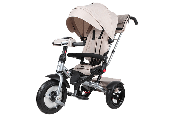 Детский трехколесный велосипед с ручкой Tech Team Luxury бежевый 110030