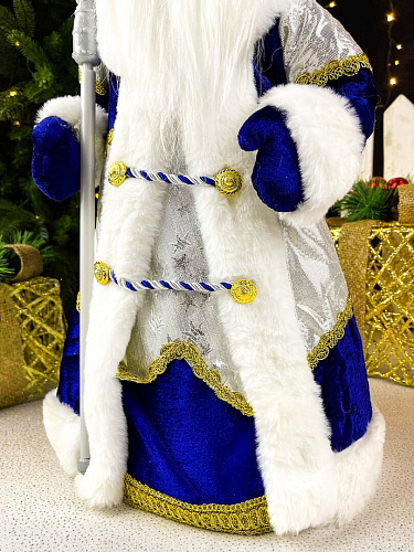 													Дед Мороз конфетница 45 см сине-белый Р-5351 фото 4