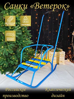 Санки с ручкой детские Ветерок 6 голубой 5599865/В6/Г2 Санки с ручкой детские Ветерок 6 голубой 5599865/В6/Г2