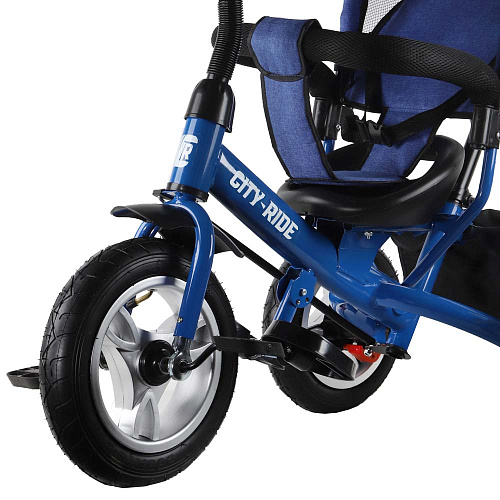 													Детский трехколесный велосипед с ручкой City-Ride CR-B3-05DBL синий (444) фото 2