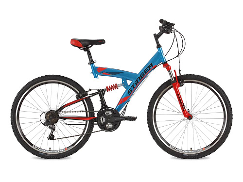 													Велосипед горный двухподвес  Stinger Banzai 26" 18" синий 26SFV.BANZAI.18BL7 