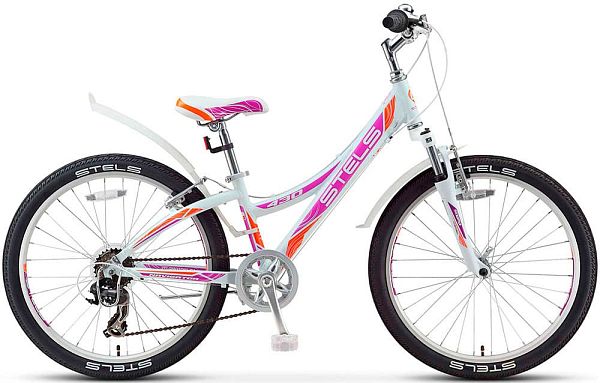 Велосипед горный STELS Navigator 430 V 24" 11,5" 6 ск. Белово-фиолето-оранжевый LU070297 