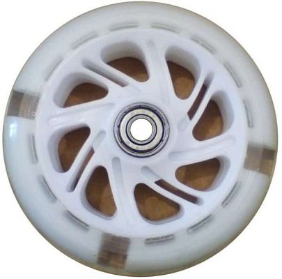 Колесо светящееся для самоката Полиуретан с 2 подщип.ABEC-7, диам. - 117мм, белое SC 01 WH Колесо светящееся для самоката Полиуретан с 2 подщип.ABEC-7, диам. - 117мм, белое SC 01 WH