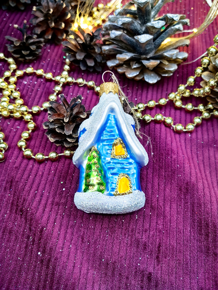 Елочная игрушка Домик синий 8 см, стекло // домик Blue фото 4 Елочная игрушка Домик синий 8 см, стекло // домик Blue фото 4