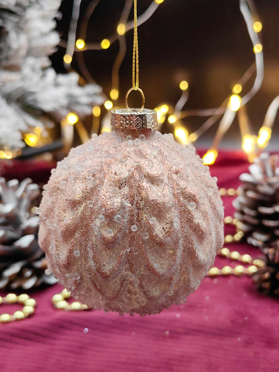 Шар сатин шапмань 8 см, стекло Merry Green MG24181 Шар сатин шапмань 8 см, стекло Merry Green MG24181