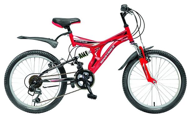 Велосипед горный двухподвес  Novatrack TITANIUM 20"  красный 20SS12V.TITANIUM.RD6 