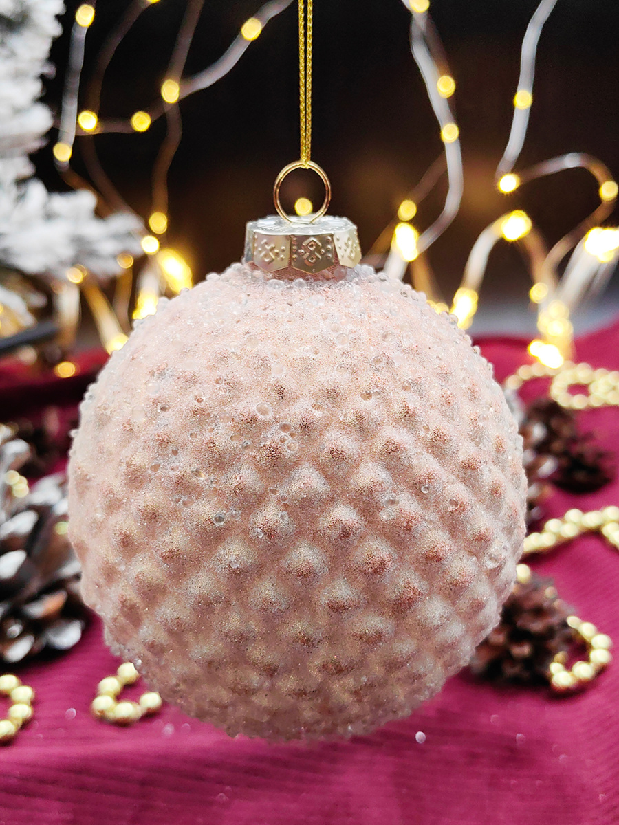 Шар сатин шапмань 10 см, стекло Merry Green MG24177 Шар сатин шапмань 10 см, стекло Merry Green MG24177