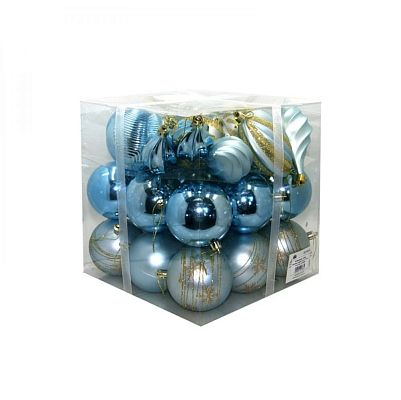 Набор шаров 10 см 32 шт голубой M-360549/LB