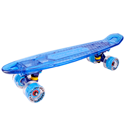 Скейтборд Tech Team TRANSPARENT LIGHT MUSIC 22" синий NP001153