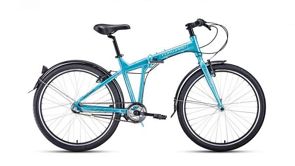 Велосипед городской складной FORWARD TRACER 26 3.0 26" 19" бирюзовый/белый RBKW0R667010 2020