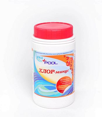 Дехлорирование воды PH+POOL Хлор-минус 1 кг.  360028 Дехлорирование воды PH+POOL Хлор-минус 1 кг.  360028