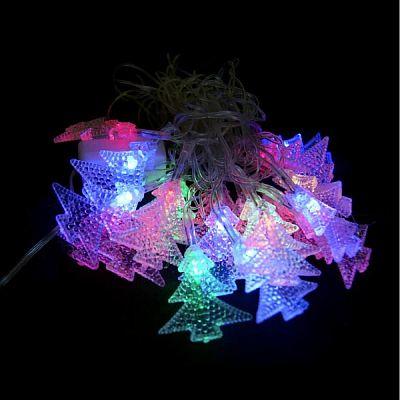 Уценка Светодиодная гирлянда нить 3,5 м, цветной (RGB) 20 LED ёлочка, , провод , K130-236