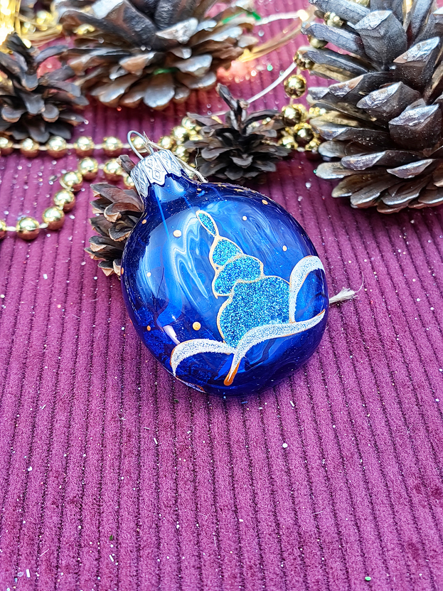 Елочная игрушка Медальон синий см, стекло // медальон BLUE фото 2 Елочная игрушка Медальон синий см, стекло // медальон BLUE фото 2