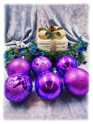 Набор шаров 10 см 6 шт фиолетовый Р-5112Vio