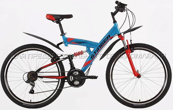 Велосипед горный двухподвес Stinger Banzai 26" 20" 18 ск. синий 26SFV.BANZAI.20BL8 