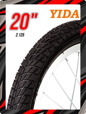 Велопокрышка YIDA 20"x2.125   черный Х54341 Велопокрышка YIDA 20"x2.125   черный Х54341
