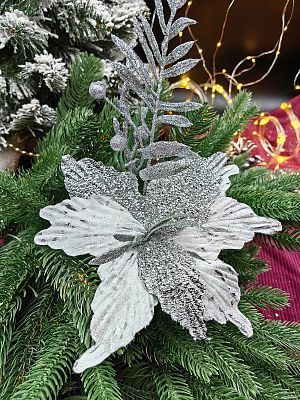 Цветок серебристый d  см Flo-12-8silver