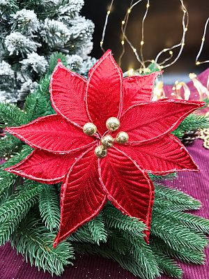 Цветок красный d  см Flo-12-39red