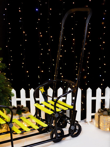 Санки-коляска детские Погодки Универсал 1 черный лимон 7361592 фото 3 Санки-коляска детские Погодки Универсал 1 черный лимон 7361592 фото 3